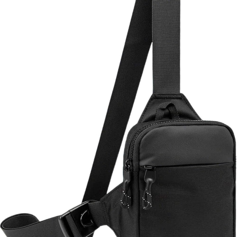 Mini Water-Resistant Sling Bag for Active Travel - 3 Pocket Crossbody Design